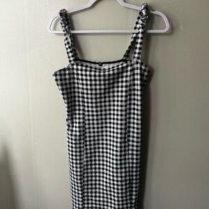 H&M Monochrome Gingham Mini Dress